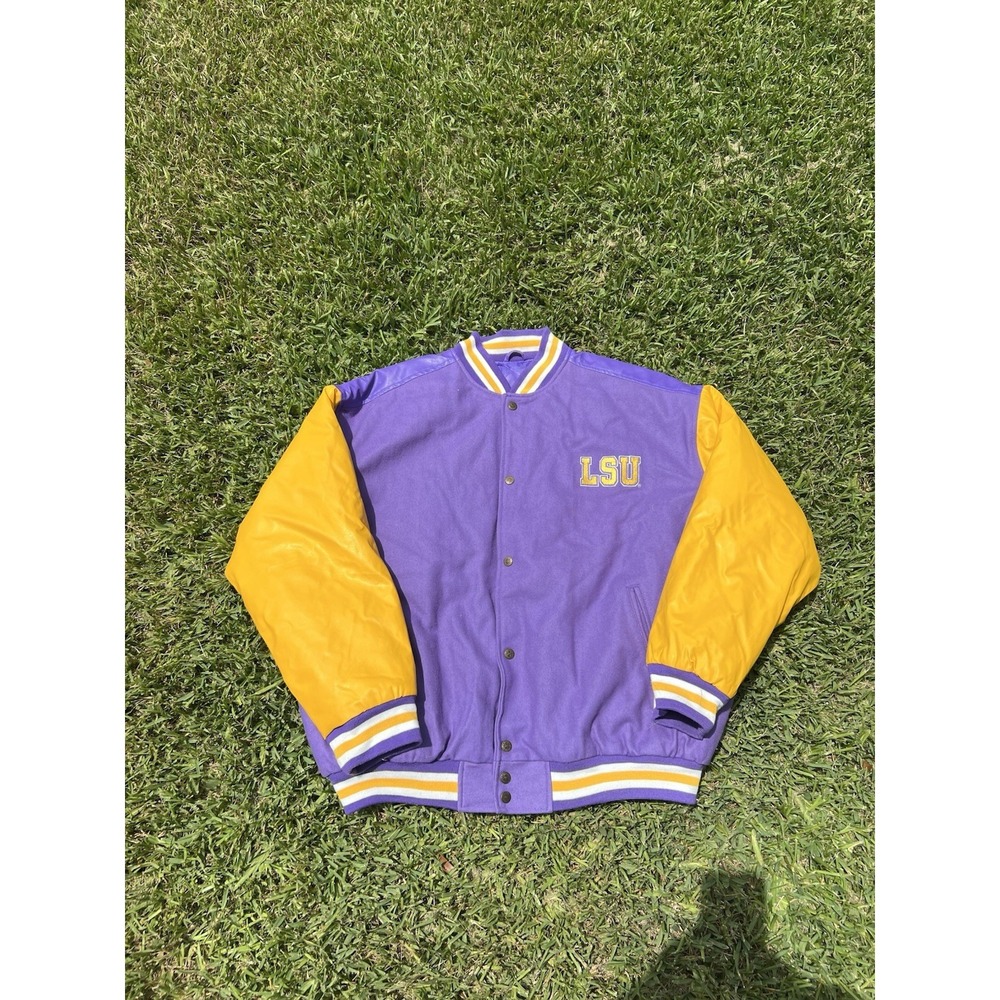 VTG LSU Tigers Varsity Jacket Mens XL NCAA Steve & Barry's Wool Polyvinyl